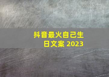 抖音最火自己生日文案 2023